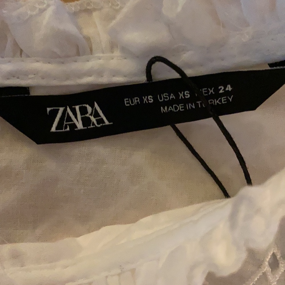 ZARA WOMEN'S WHITE BLOUSE/TOP SZ XS - Picture 4 of 11